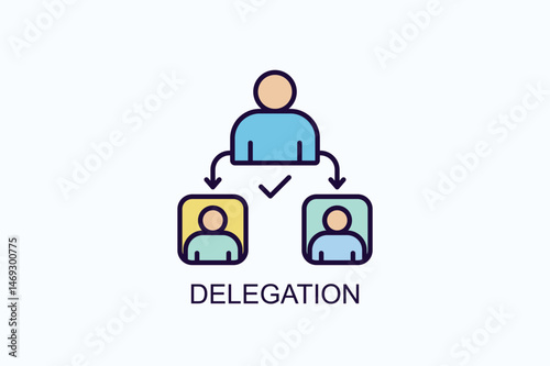 Delegation Isolated Vector, Icon Or Logo Sign Symbol Illustration