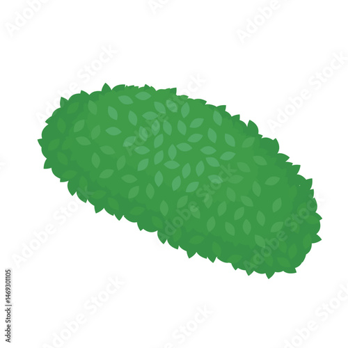 丸くて細長い植え込みのイラスト