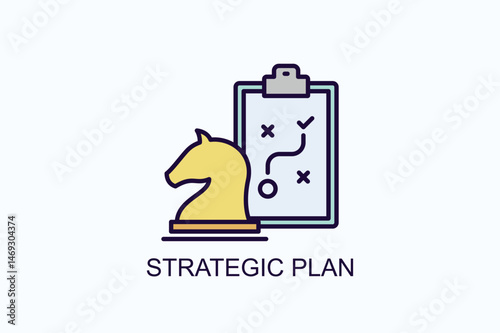 Strategic Plan Isolated Vector, Icon Or Logo Sign Symbol Illustration