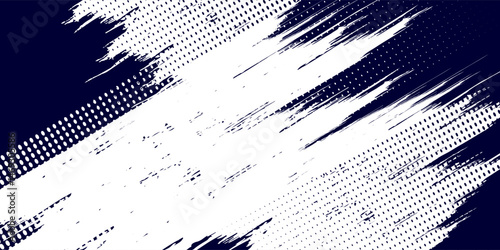 Dots halftone white \u0026 blue color pattern gradient grunge texture background. Dots pop art comics sport style vector illustration