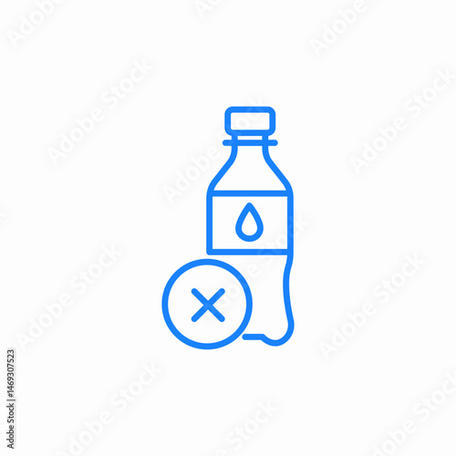 bottle no recycle icon sign vector