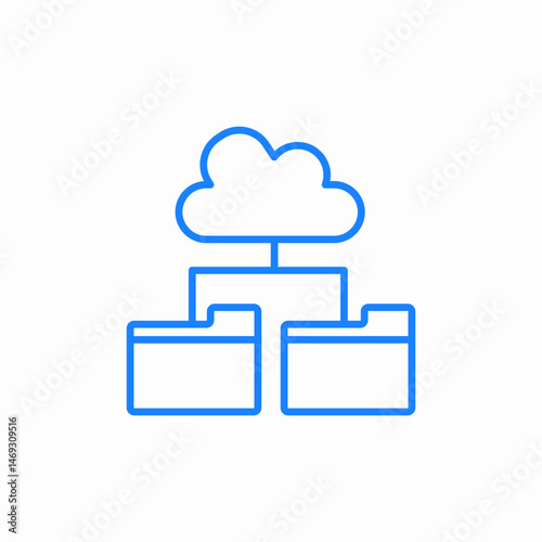 cloud file structure icon sign vector
