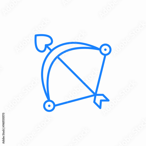 cupid arrow heart icon sign vector