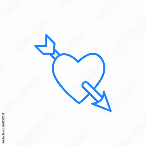 cupid heart arrow icon sign vector