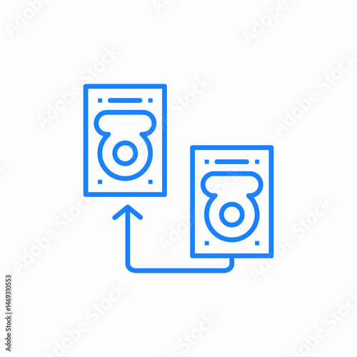 data mirroring transfer icon sign vector