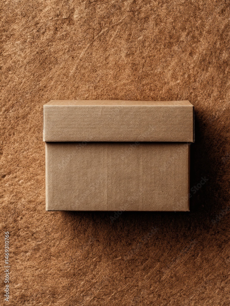 Eco-friendly Carton Isolated on Textured Kraft Paper Background for Sustainable Packaging Design Generative AI