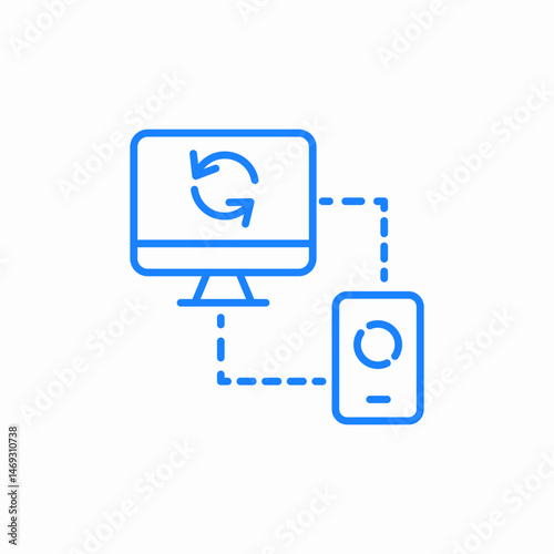 data synchronization connection icon sign vector