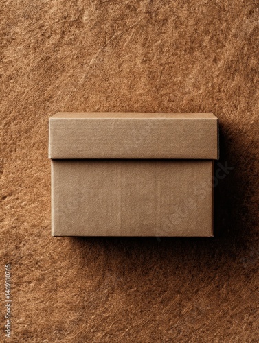Obraz na płótnie Eco-friendly Carton Isolated on Textured Kraft Paper Background for Sustainable Packaging Design Generative AI w salonie