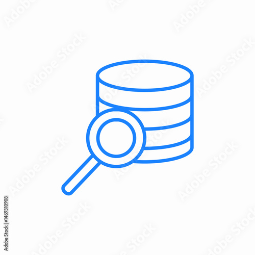 database magnifying glass icon sign vector