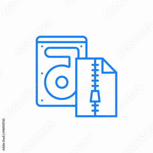disk file compression icon sign vector