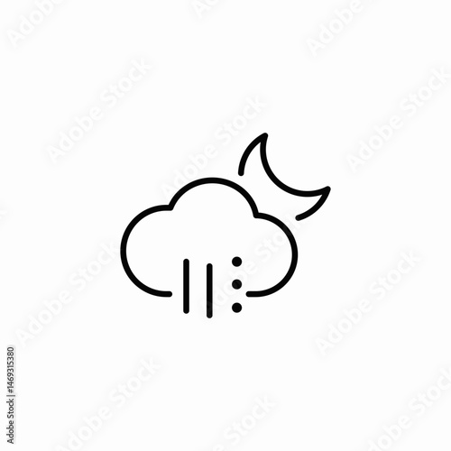 moon wind icon sign vector