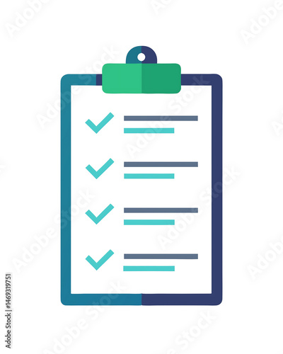 Flat and Minimal Checklist, Straight icon design, vector illustration on white
