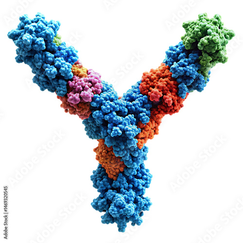 Antibody Structure: Y-Shaped Immunoglobulin Protein Model