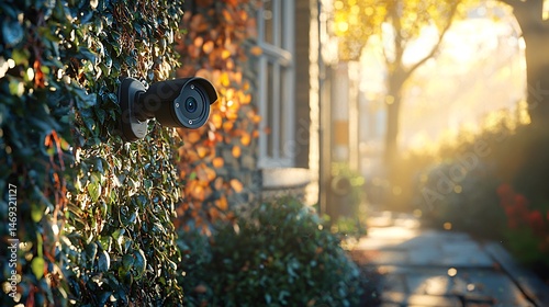 Exterior corner of house featuring a security camera with modern motion detection technology installed