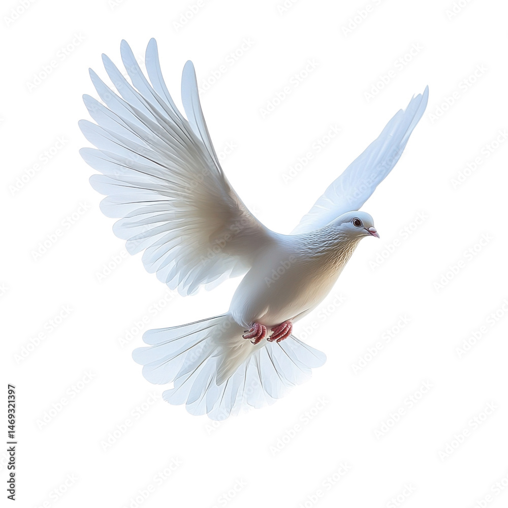 Fototapeta premium white dove in flight on white background