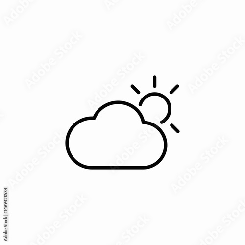sun cloud icon sign vector