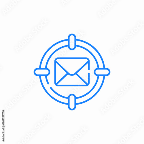 targeted mail icon sign vector