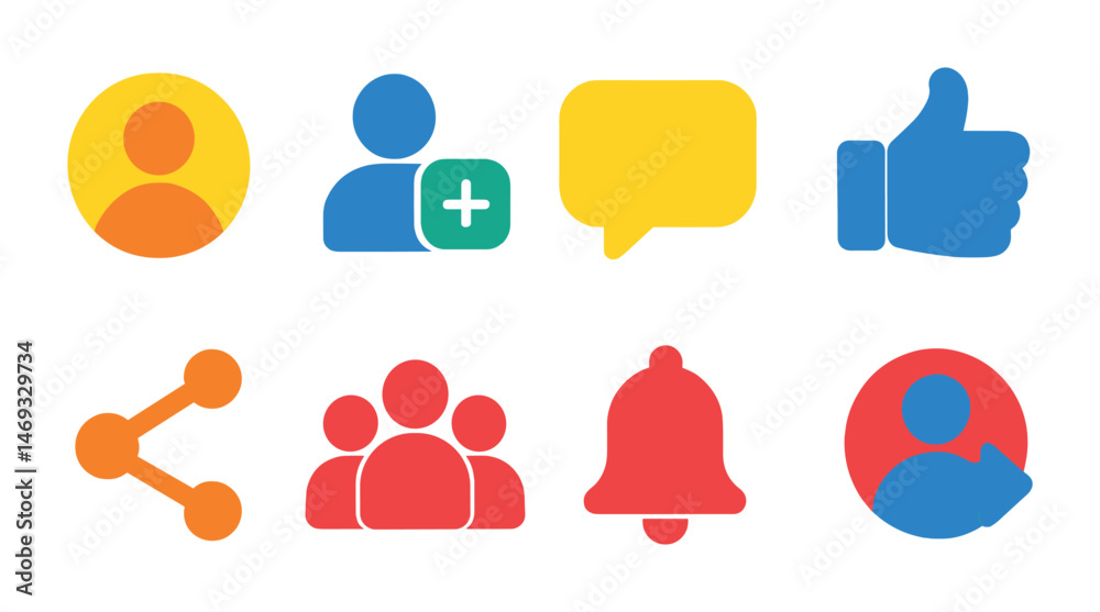 Social media silhouette icons set – connect, share, communication symbols Social media silhouette icons set – connect, share, communication symbols