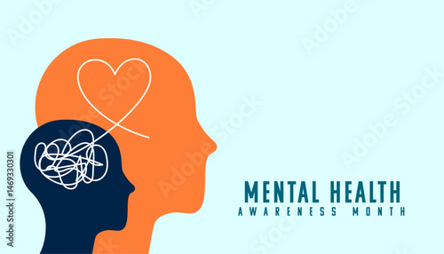 Wallpaper Mural mental health awareness poster with human head Torontodigital.ca