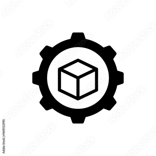 Cube Inside Circular Gear – Business Solutions and Process Improvement Concept