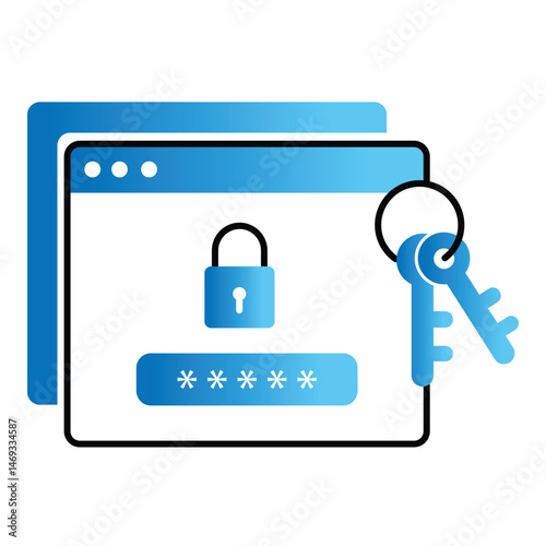 Password Management Vector Icon With Secure Login And User Authentication Symbols
