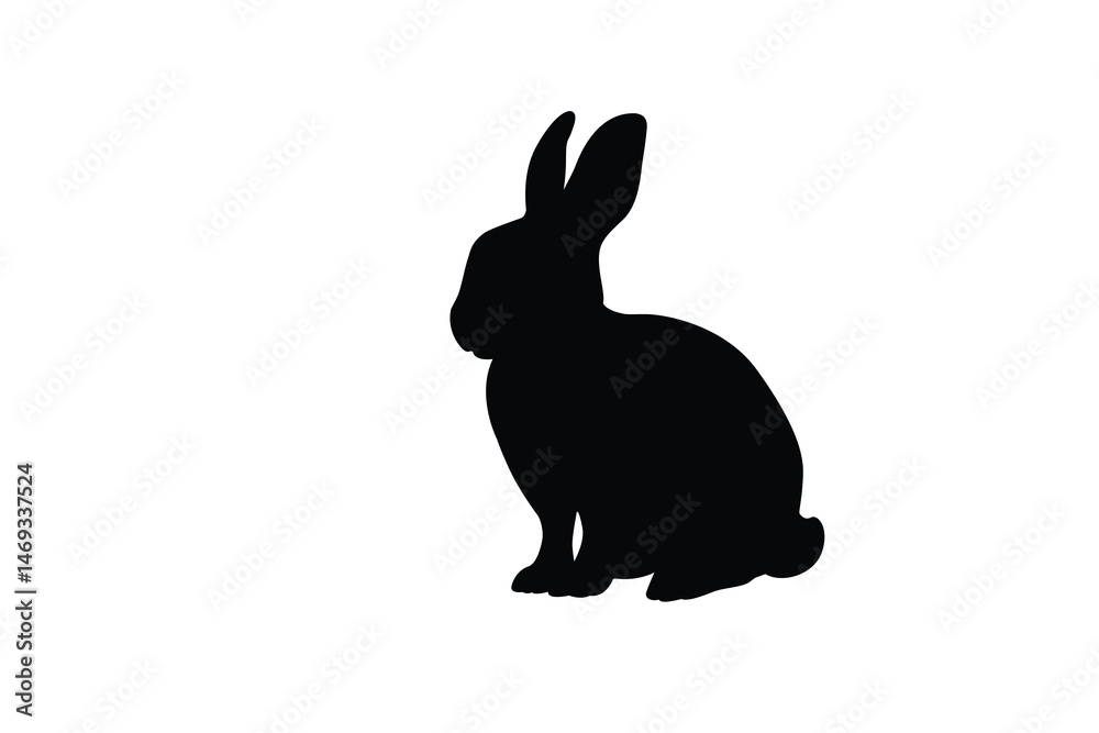 Obraz premium Cute rabbit shadow. Vector illustration.