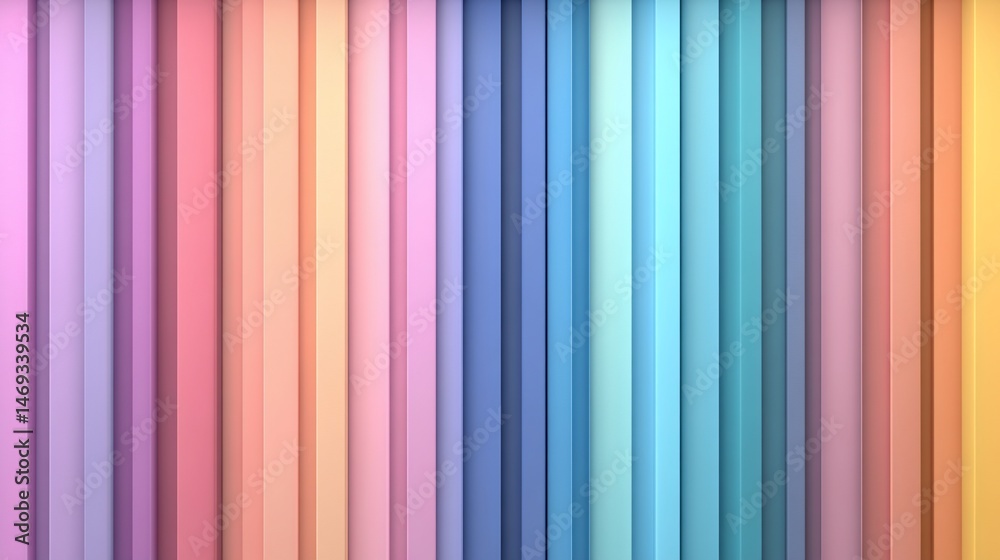 Obraz premium Pastel Spectrum, A Gradient of Vertical Panels in Muted Tones Depicting Calm