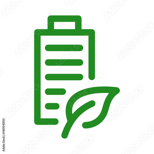 Green Battery and Leaf Icon