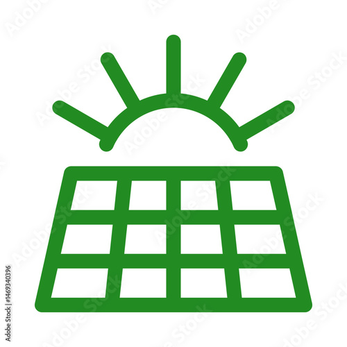 Illustration of a Solar Panel with Sun icon