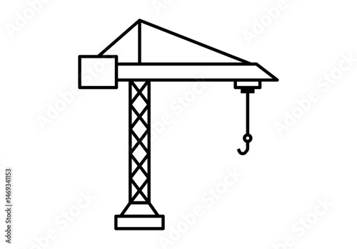 Icono negro de grúa de la construcción