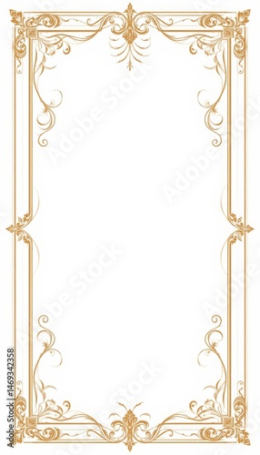 Obraz na płótnie Ornate Golden Frame with Floral Accents w salonie