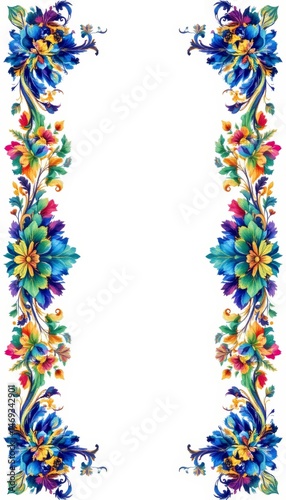 Obraz na płótnie Ornate Floral Frame Border on White w salonie