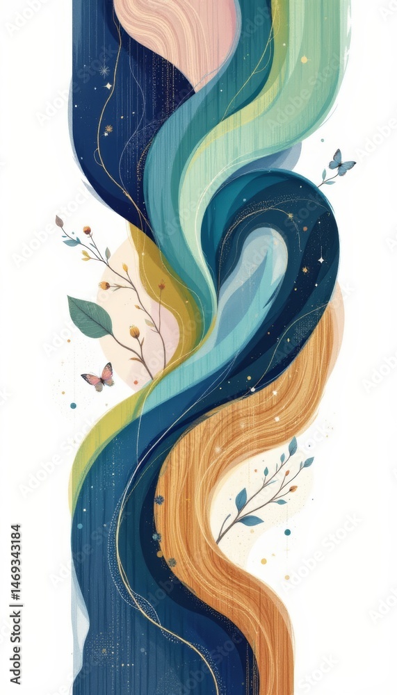 Abstract Flowing Color Stream