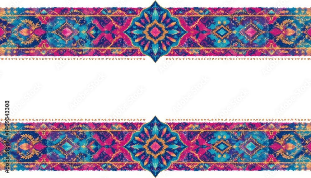 Ornamental Border Design with Ethnic Motifs