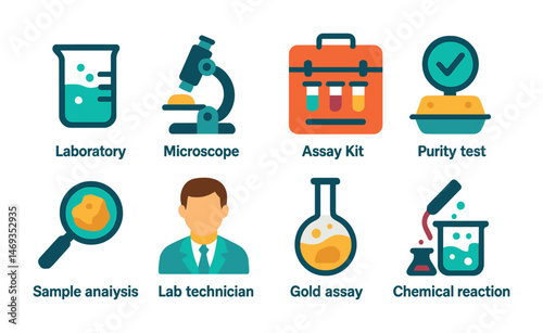 Laboratory and science icons set – filled, flat, experiment and research tools