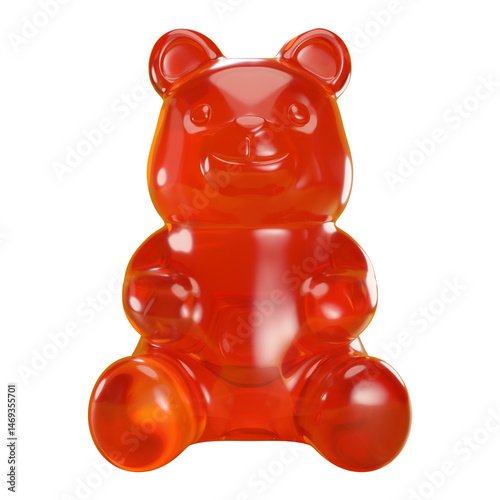 red gummy bear 3D render