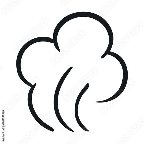 Hand drawn smoke or steam swirl