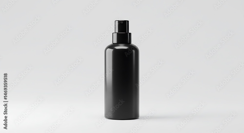 Elegant Black Spray Bottle Mockup: Minimalist Product Design Elegant Black Spray Bottle Mockup: Minimalist Product Design