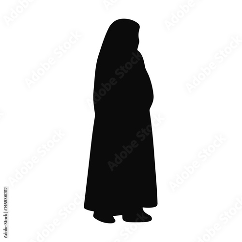 Muslim woman using abaya silhouette