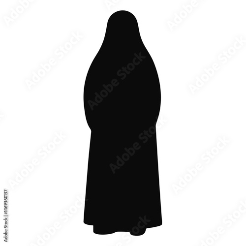 Muslim woman using abaya silhouette