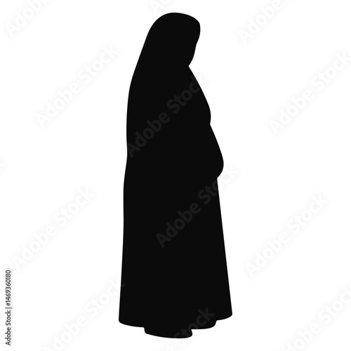 Muslim woman using abaya silhouette