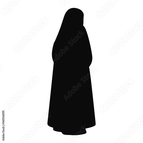 Muslim woman using abaya silhouette