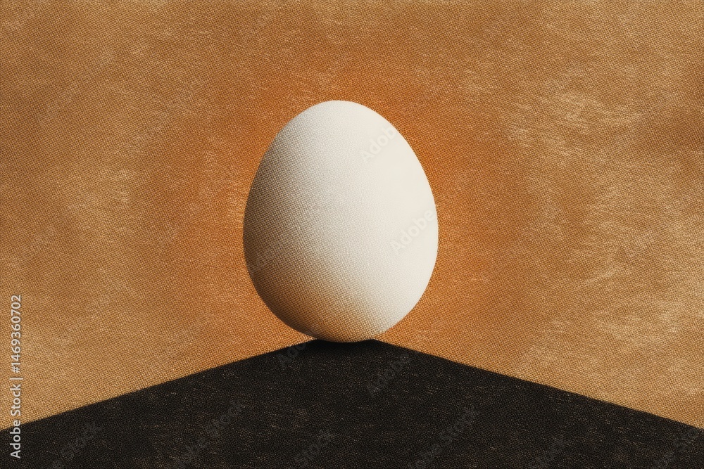 Central Spotlight Highlights Egg Illustration on Textured Warm Paper Background Creating a Captivating Visual Effect Generative AI
