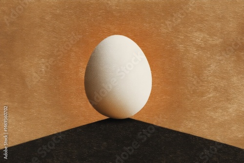 Obraz na płótnie Central Spotlight Highlights Egg Illustration on Textured Warm Paper Background Creating a Captivating Visual Effect Generative AI w salonie