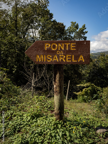 Wooden sign indicating the 
