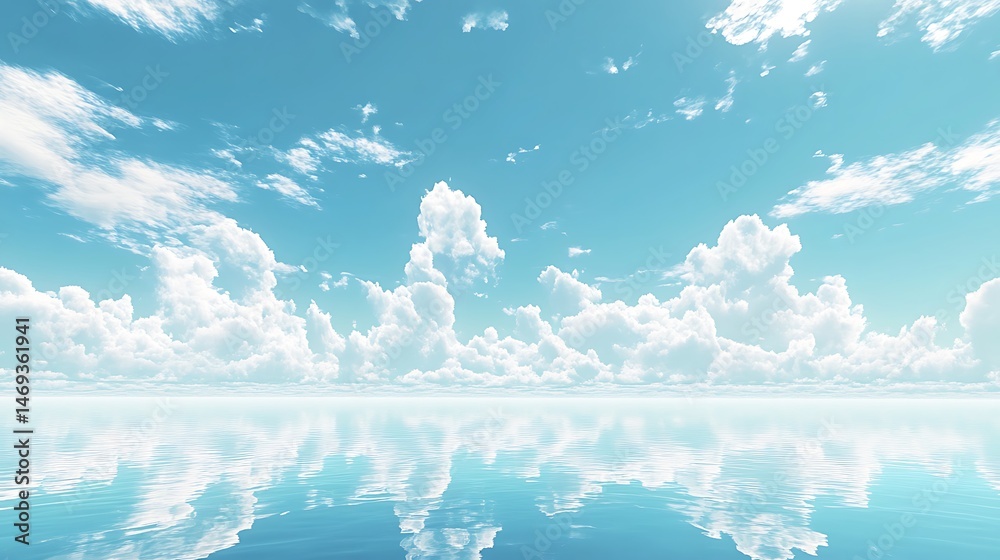 Fototapeta premium Calm Ocean Sky Reflection.