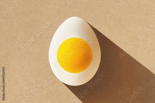 Obraz na płótnie Central Spotlight Illuminating a Colorful Egg Illustration on Textured Warm Paper Background Creating an Artistic Composition Generative AI w salonie