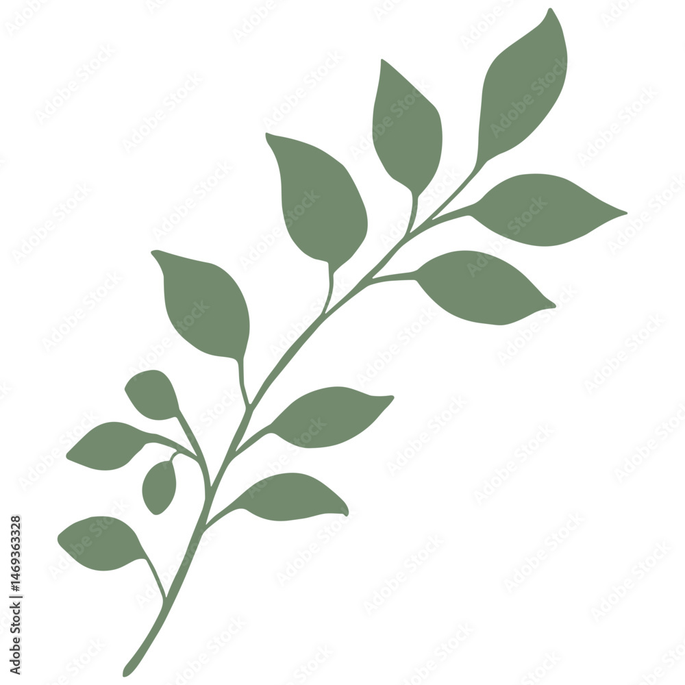 Fototapeta premium silhouette of branches and leaves