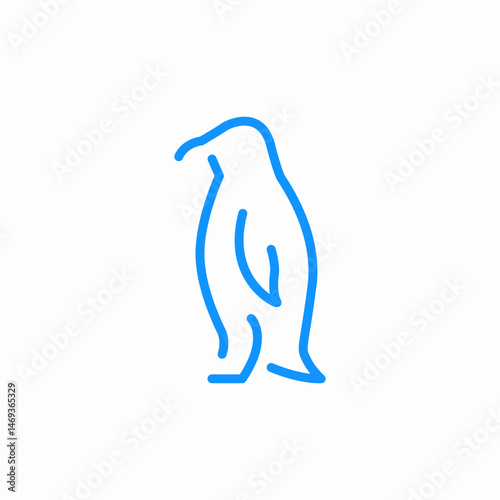 standing penguin animal icon sign vector