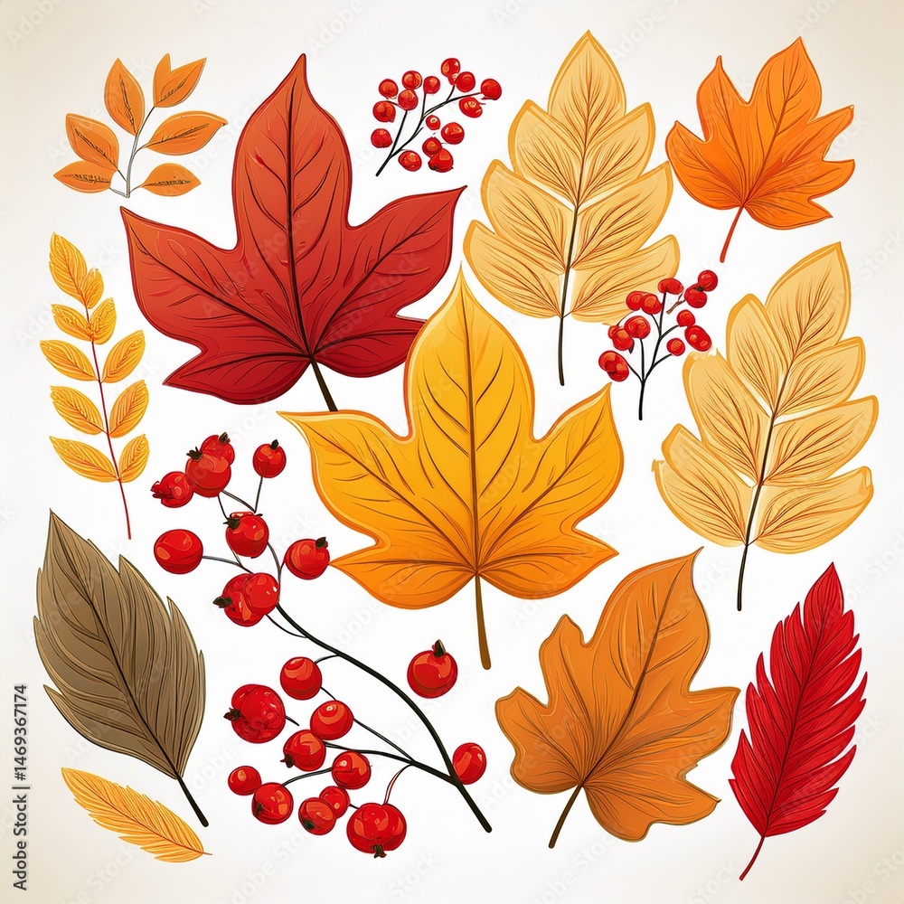 Obraz premium autumn leaves seamless pattern